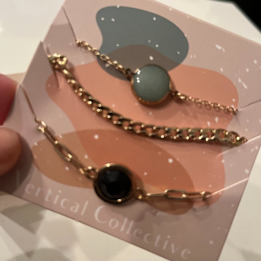 Gold-Plated Bracelets (Set of 3 by Vertical Collective) New with Tags